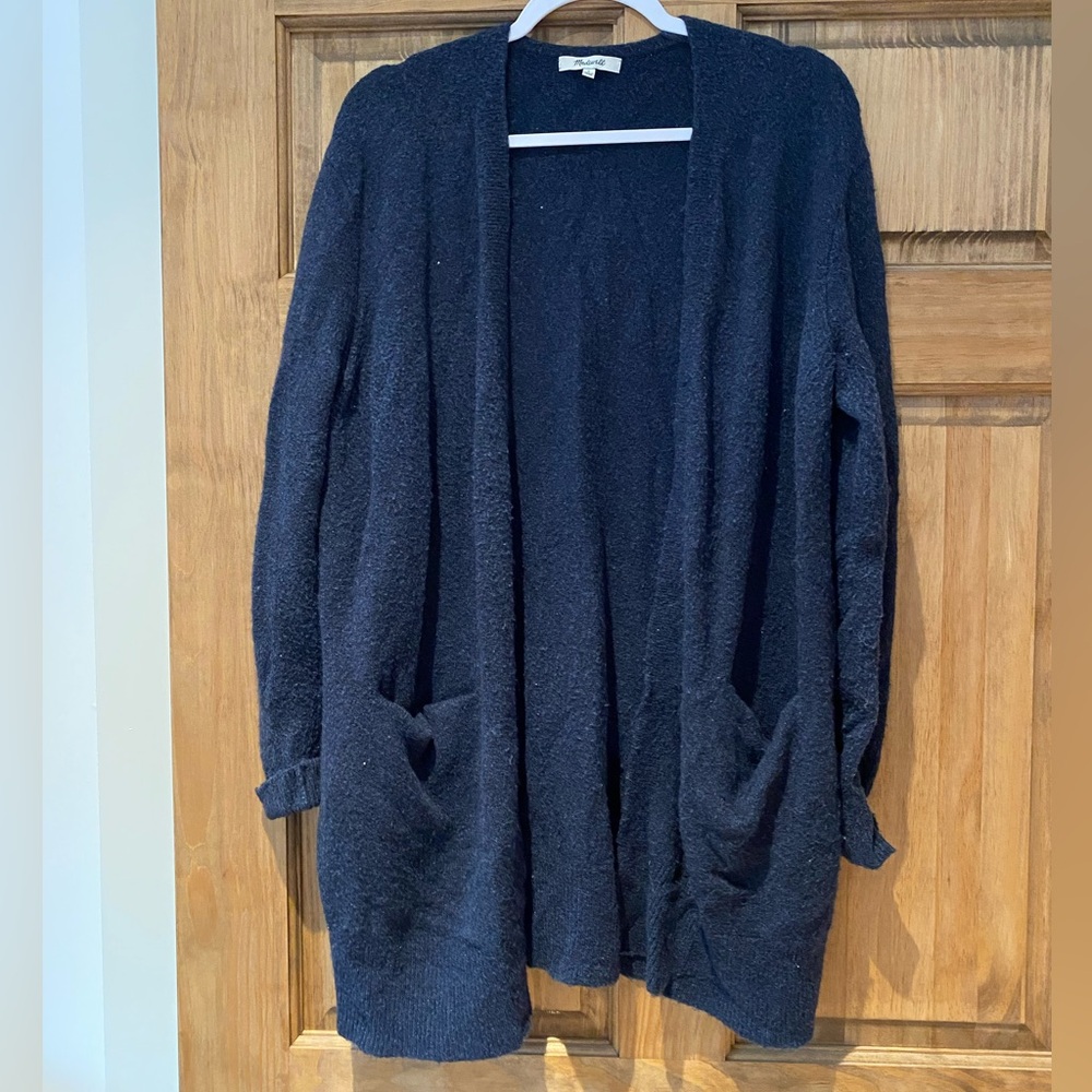 Madewell navy long cardigan- merino & alpaca wool